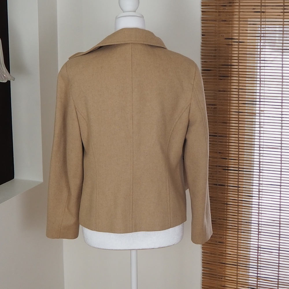 Vintage Talbots Camel Hair Jacket Women's Size 6 Petite Toggle Pea Coat Italy - Picture 6 of 15